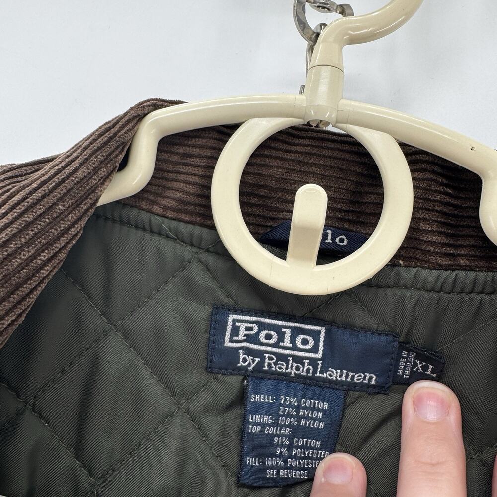 VTG Polo Ralph‎ Lauren Jacket Mens XL Brown Corduroy Collar Barn Chore Coat 90s - Picture 12 of 14